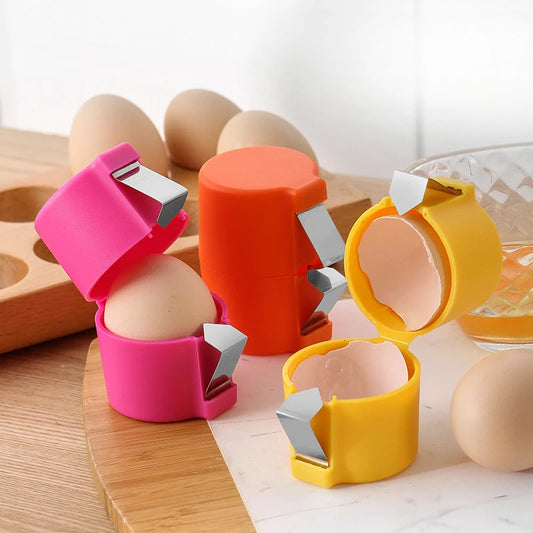 Hot Sale Egg Topper Shell Cutter Beater Raw Egg Cracker Separator Filter Egg Opener Yellow/Orange/Rose red Kitchen Baking Tools