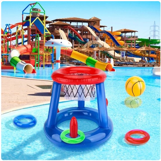 Outdoor Swimming Water Toy Pool Beach accessories Inflatable Ring Throwing Ferrule Game Set Floating Pool Toys Beach Fun Summer