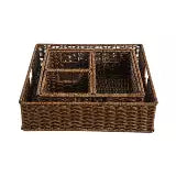 WeThinkStorage Set of 5pc Storage Bins Resin Rattan